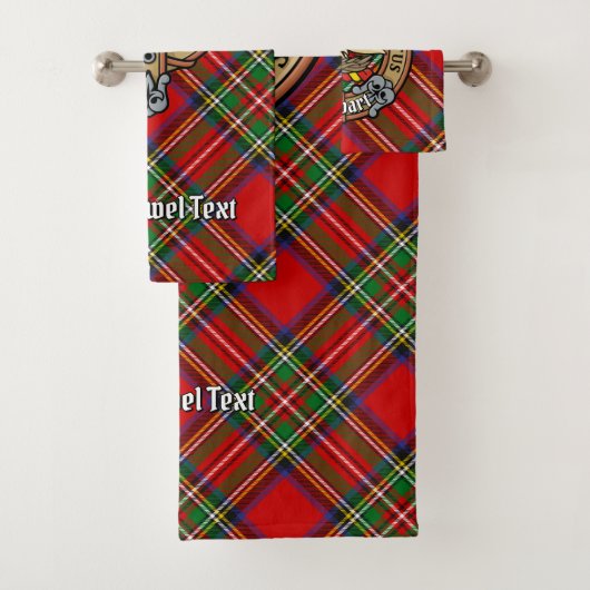 Clan Stewart Wappen über Royal Tartan Badhandtuch Set (Insitu)