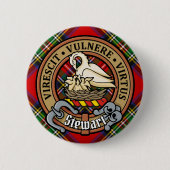 Clan Stewart Wappen über Royal Tartan Button (Vorderseite)