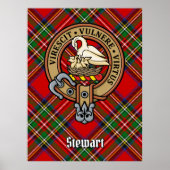 Clan Stewart Wappen über Royal Tartan Poster (Vorne)