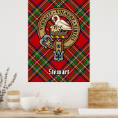 Clan Stewart Wappen über Royal Tartan Poster (Küche)