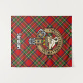 Clan Stewart Wappen über Royal Tartan Wandteppich (Vorderseite (Horizontal))