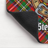 Clan Stewart Wappen über Tartan Mousepad (Ecke)