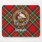 Clan Stewart Wappen über Tartan Mousepad (Vorne)