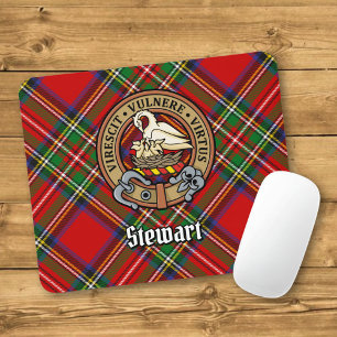 Clan Stewart Wappen über Tartan Mousepad