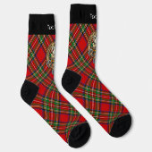 Clan Stewart Wappen über Tartan Socks Socken (Rechts)