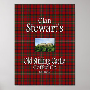 Clan Stewarts Old Stirling Castle Coffee Co. Poster