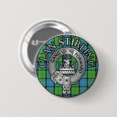 Clan Stirling Wappen & Tartan Knot Button (Vorne & Hinten)