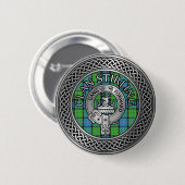 Clan Stirling Wappen & Tartan Knot Button (Vorne & Hinten)