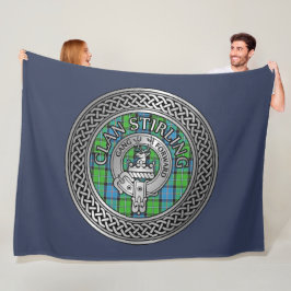 Clan Stirling Wappen & Tartan Knot Fleecedecke