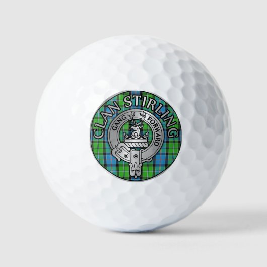 Clan Stirling Wappen & Tartan Knot Golfball (Vorderseite)