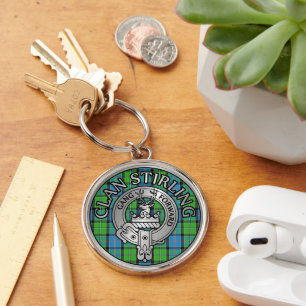 Clan Stirling Wappen & Tartan Knot Schlüsselanhänger