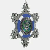 Clan Stirling Wappen & Tartan Knot Schneeflocken Zinn-Ornament (Links)