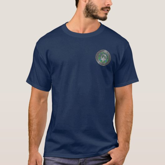 Clan Stirling Wappen & Tartan Knot T-Shirt (Vorderseite)