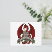 Clan Stonefire Wappen (Roter Drache) Postkarte (Stehend Vorderseite)