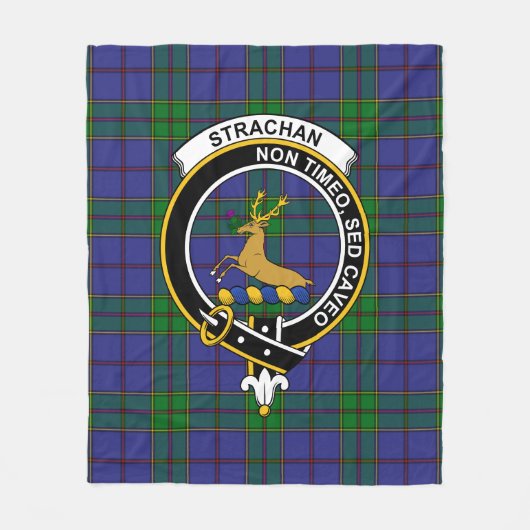 Clan Strachan Tartan Kariert Fleecedecke (Vorderseite)