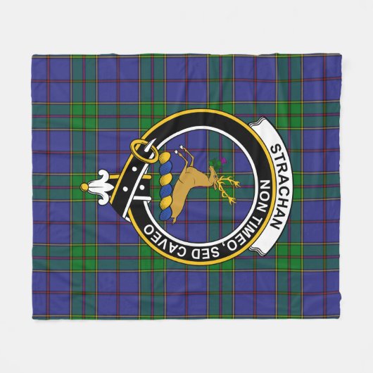 Clan Strachan Tartan Kariert Fleecedecke (Vorderseite (Horizontal))