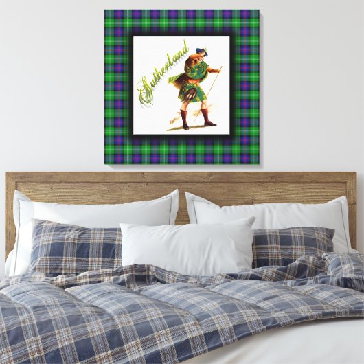 Clan Sutherland Scottish Dream Leinwanddruck (Insitu (Schlafzimmer))
