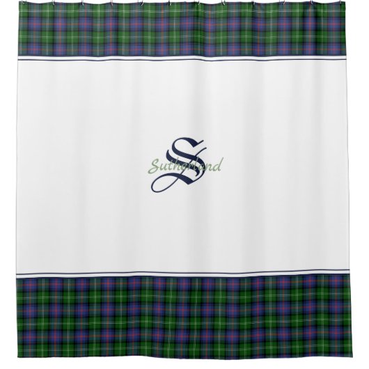 Clan Sutherland Tartan Duschvorhang (Vorderseite)