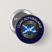 Clan Sutherland Tartan Knot & Flag Button (Vorne & Hinten)