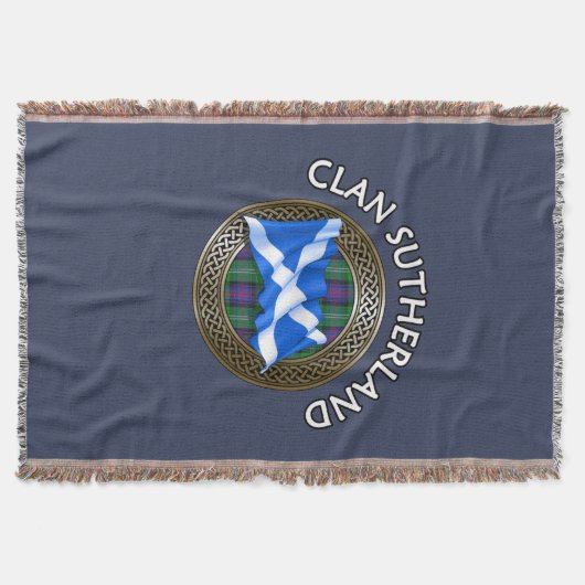 Clan Sutherland Tartan Knot & Flag Decke (Vorderseite)