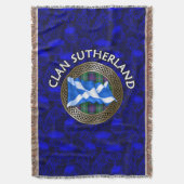 Clan Sutherland Tartan Knot & Flag Decke (Vorderseite Vertikal)