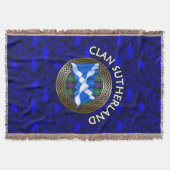Clan Sutherland Tartan Knot & Flag Decke (Vorderseite)