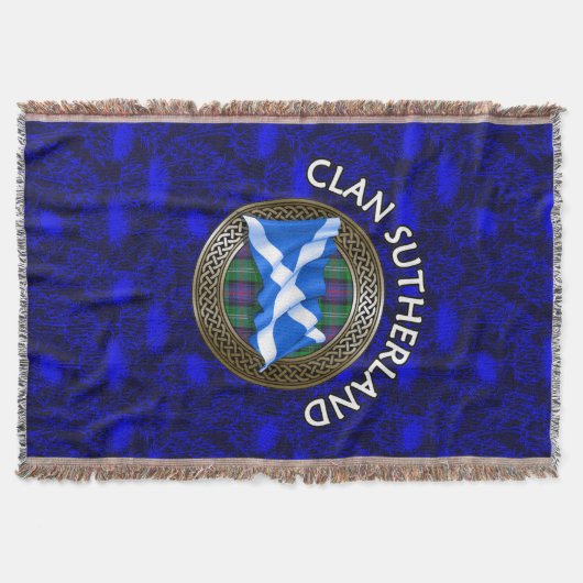 Clan Sutherland Tartan Knot & Flag Decke (Vorderseite)