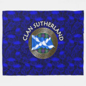 Clan Sutherland Tartan Knot & Flag Fleecedecke (Vorderseite (Horizontal))