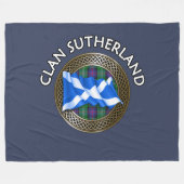 Clan Sutherland Tartan Knot & Flag Fleecedecke (Vorderseite (Horizontal))