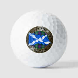 Clan Sutherland Tartan Knot & Flag Golfball