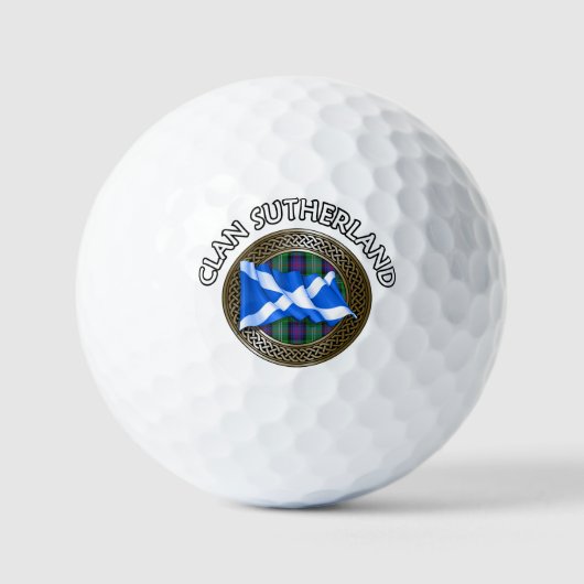 Clan Sutherland Tartan Knot & Flag Golfball (Vorderseite)