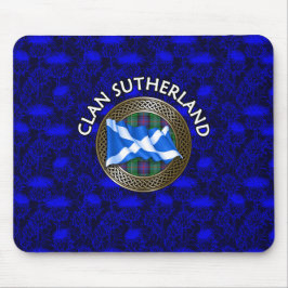 Clan Sutherland Tartan Knot & Flag Mousepad