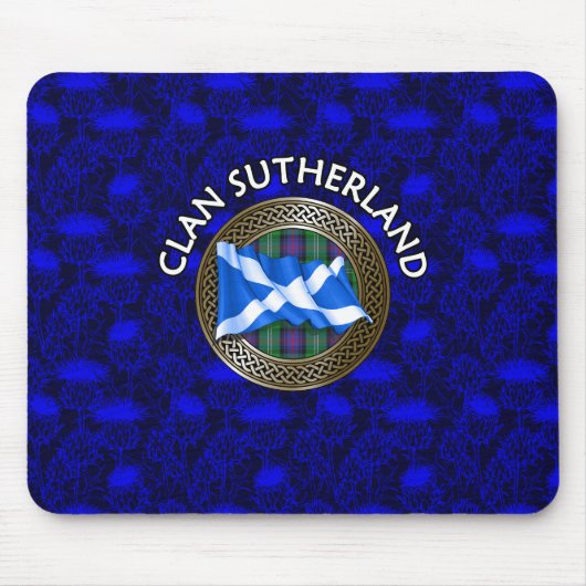 Clan Sutherland Tartan Knot & Flag Mousepad (Vorne)