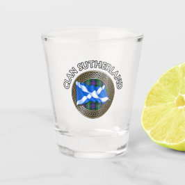 Clan Sutherland Tartan Knot & Flag Schnapsglas