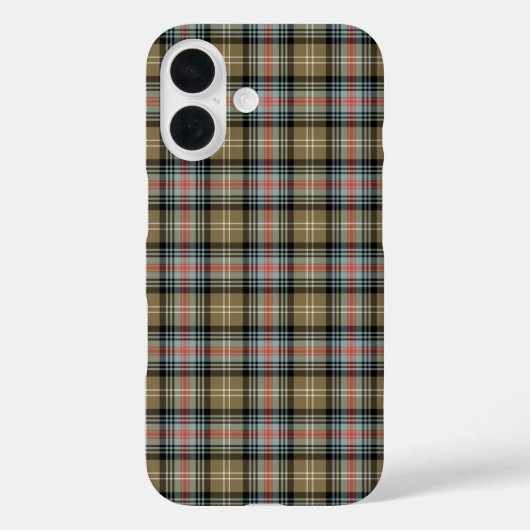 Clan Sutherland Tartan Tan und Black Kariert Case-Mate iPhone Hülle (Rückseite)