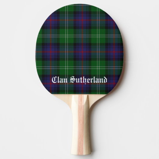 Clan Sutherland Tartan Tischtennis Schläger (Vorderseite)