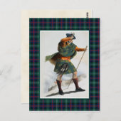 Clan Sutherland Vintag Illustration Tartan Frame Postkarte (Vorne/Hinten)