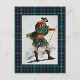Clan Sutherland Vintag Illustration Tartan Frame Postkarte