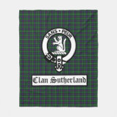 Clan Sutherland Wappen Abzeichen & Tartan Fleecedecke (Vorderseite)