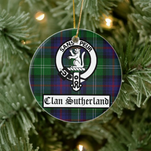 Clan Sutherland Wappen Abzeichen & Tartan individu Keramik Ornament (Baum)