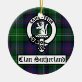 Clan Sutherland Wappen Abzeichen & Tartan individu Keramik Ornament (Vorne)