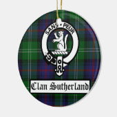 Clan Sutherland Wappen Abzeichen & Tartan individu Keramik Ornament (Links)