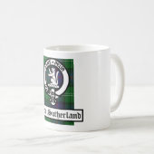 Clan Sutherland Wappen Abzeichen & Tartan Kaffeetasse (VorderseiteRechts)