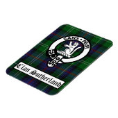Clan Sutherland Wappen Abzeichen & Tartan Magnet (Linke Seite)