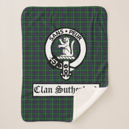 Clan Sutherland Wappen Abzeichen & Tartan Sherpadecke