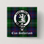 Clan Sutherland Wappen & Tartan Button (Vorderseite)