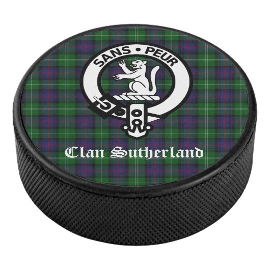 Clan Sutherland Wappen & Tartan Eishockey Puck (3/4)