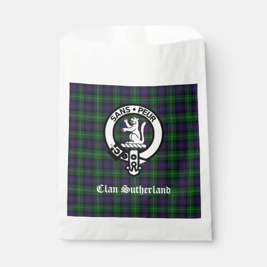 Clan Sutherland Wappen & Tartan Geschenktütchen (Vorderseite)