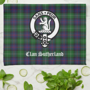 Clan Sutherland Wappen & Tartan Geschirrtuch