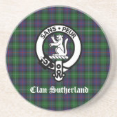 Clan Sutherland Wappen & Tartan Getränkeuntersetzer (Vorne)